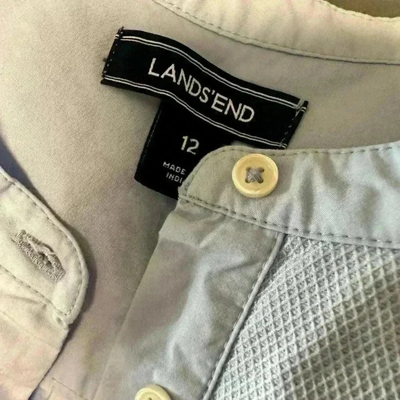 Lands' End Light Blue Button Down Shirt - Picture 4 of 4